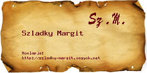 Szladky Margit névjegykártya